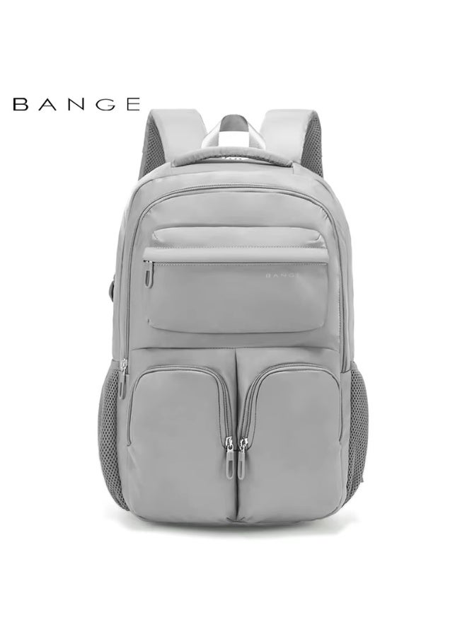 بانجي Bange 1807  Grey polyester unisex travel backpacks laptop waterproof - Image 3